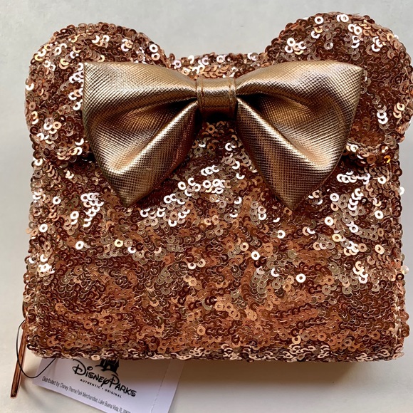 Disney Loungefly Rose Gold Pink Bow Wallet Minnie - Picture 2 of 8